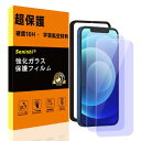 iPhone 12 / 12 Pro ガラスフィルム ガイド枠 ブルーライトカット・硬度10H 2枚セット いphone12 pro 画面保護フィルム 米軍規格航空材料 アイフォン12 プロ 強化ガラ