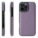 HANATORA 16ProMax ケース 本革 耐衝撃 バンパー型 スマホケース スマホ 側面本革 シュリンクレザー ギフト パープル WPG-16ProMax-Purple