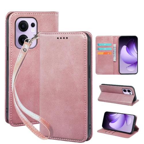 Seninhi OPPO Reno13 A ケース 手帳型 Reno 13 F 5G/13 FS 5G スマホケース 職人仕様 手縫い革ケース オッポ リノ13 A 手帳 スタンド機能付き 財布型 360度保護 耐衝撃 カード収納 レザー 多機能 ベルトループ付き‌ おしゃれ 携帯カバー ライトローズゴールド XNWRN13APG