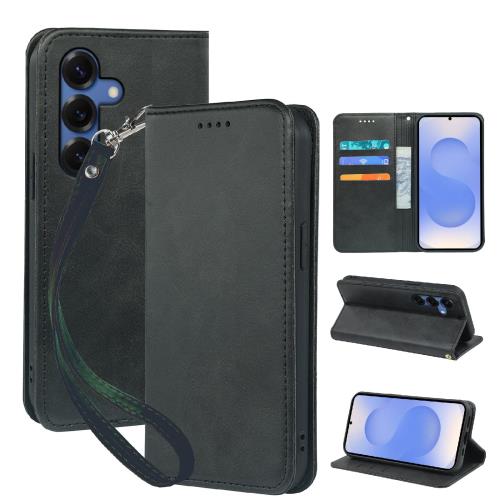 Galaxy S25 ケース 手帳型 ギャラクシーS25 (SC-51F / SCG31) スマホケース 携帯ケース 職人仕様 手縫い革ケース スタンド機能付き 財布型 360度保護 耐衝撃 カード収納 レザー 多機能 ベルトループ付き‌ おしゃれ 携帯カバー ブラック XNWGAS25PG