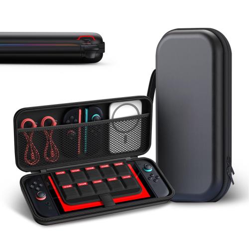 aninako Switch 2 対応ケース switch 2 キャリングケース スイッチ 収納バッグ スイッチ2適用 保護カバー 10ゲームカードスロット 耐衝撃 コンパクト収納 防水 防塵 耐圧性 大容量 無臭 持ち運びに便利 (ブラック)