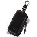 VISOUL スマートキーケース 本革 イタリア革 カバー型 キーホルダー 牛革 メンズ 車 キーカバー (A革 上下開け 赤線入り)