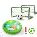 DEERC おもちゃ エアーサッカー サッカーボール 充電式 ホバーサッカー ゴール付き ボールセット LED付き 浮力 スポーツ 室内サッカー 親子ゲーム 子供 男の子 女の子 ギフト クリスマス プレゼント 小学生 中学生 KD002 緑
