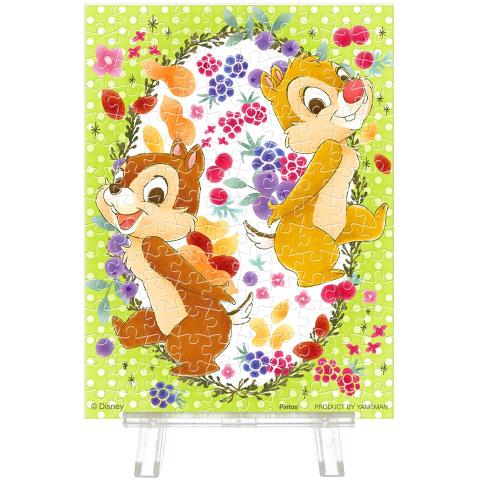 やのまん(Yanoman) 150ピース ジグソーパズル プチパリエクリアシリーズ ディズニー Disney ラブリー・リース チップデール (7.6x10.2cm) 2308-34 ピース請求はがき イーゼル付き