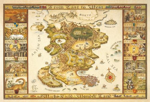 やのまん(Yanoman) 日本製1000ピース ジグソーパズル コンパクトピース わちふぃーるど WACHIFIELD わちふぃーるどの地図 (26x38cm) 13-19 ピース請求ハガキ のり付き へら付き サービスカード付 ジグソーパズルのトリセツ付