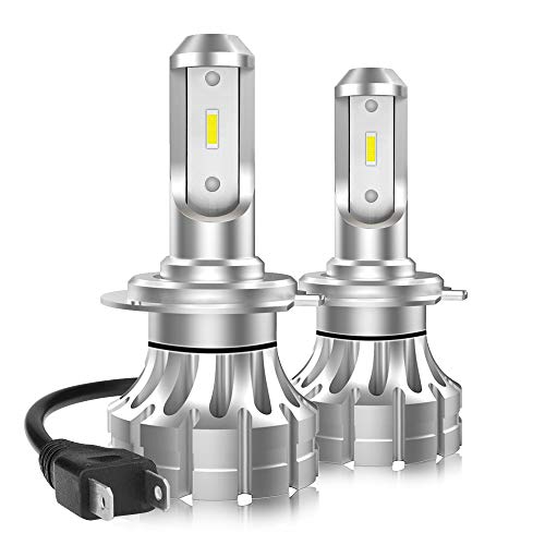 H7 LEDヘッドライト 12-24V 6500K 車検対応 19980lm ルーメン 明るさ300%アップ 取り付け簡単 ミニサイズ 高輝度 ファン付け ドライバーユニット搭載 車用LEDバルブ