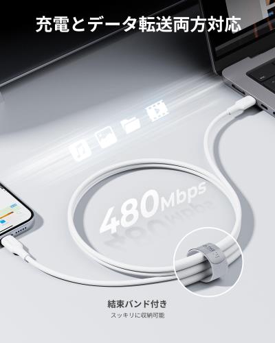 VOLTME USB Type C ケーブル 100W PD対応 急速充電 USB C to USB C 断線防止 データ転送 タイプc ケーブル PD3.0 PPS QC3.0対応 e-marker 内蔵 iPhone 15、MacBook Pro、Matebook、iPad、Xperia、Galaxy等Type-c機種対応 （3m ホワイト）