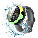 Google Pixel Watch 3 45mm 用 カバー ケース アップルウォッチ保護カバー ガラスフィルム 一体型 防水 防塵HUKWIMO 3D全面保護 指紋防止 HD高透過率 傷に強い 極薄 撥水撥油 反射低減 Google Pixel Watch 3 45mm 対応 (イエロー+グリーン)