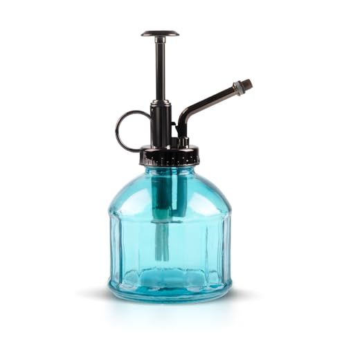 [SinRenn] 霧吹き じょうろ ガラス 観葉植物 250ml 霧吹き ミスト 園芸用 水差し 掃除 極細ミスト じょうろ インテリア スプレー 植物 ギフト ガラス製 液体 スプレーボトル 霧吹きスプレー おしゃれ オフィス 散水用具 噴霧器 （ブルー）