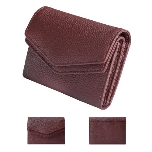 [HANATORA] カードケース 名刺入れ 大容量 2ポケット 本革 レディース メンズ ハンドメイド ボタン留め コンパクト 男女兼用 シュリンク カーフ レザー ワイン HCC09G