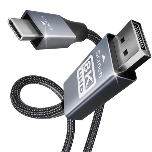 BENFEI USB-C - DisplayPort 1.8m ケーブル(8K@60Hz 4K@144Hz 2K@240Hz)、USB Type-C - DisplayPort ケーブル [Thunderbolt 3/4 互換] iPhone 15 Pro/Max、MacBook Pro/Air 2023、iPad Pro、iMac、S23、XPS17 などに対応