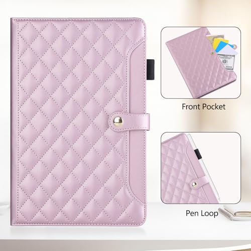 Rosbtib Xiaomi Pad 6S Pro ケース Xiaomi Pad 6S Pro 12.4 インチ ケース おしゃれ キルト 刺繍 タブレットケース シャオミ Pad 6S Pro 12.4インチ ケース 手帳型 軽量 カード収納 ペン収納 スタンド機能 Xiaomi Pad 6S Pro カバー 耐衝撃 傷つけ防止 シャオミパッド6S プロ