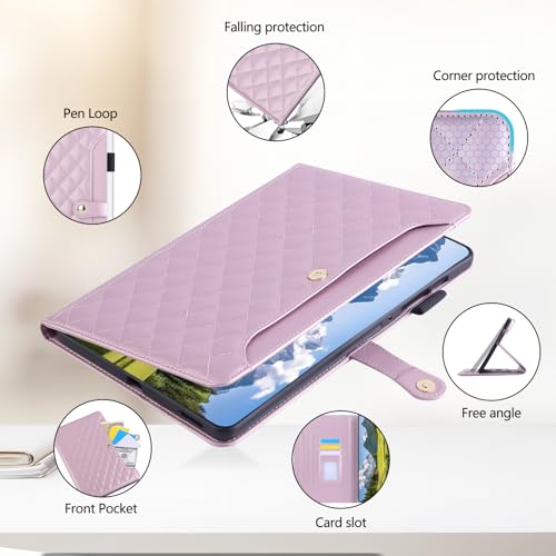 Rosbtib Xiaomi Pad 6S Pro ケース Xiaomi Pad 6S Pro 12.4 インチ ケース おしゃれ キルト 刺繍 タブレットケース シャオミ Pad 6S Pro 12.4インチ ケース 手帳型 軽量 カード収納 ペン収納 スタンド機能 Xiaomi Pad 6S Pro カバー 耐衝撃 傷つけ防止 シャオミパッド6S プロ