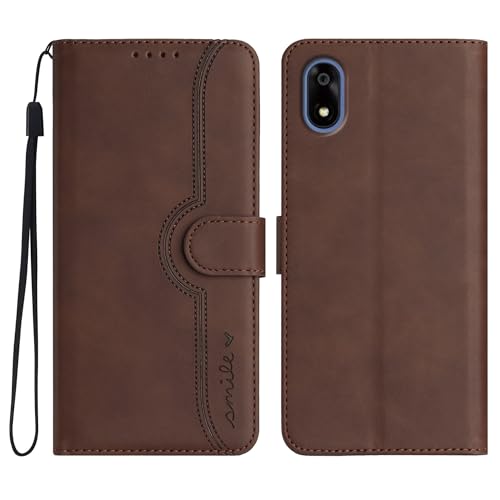 Gedurya かんたんスマホ4 A402ZT ケース 手帳型 帽子 シェイプ ZTE かんたんスマホ4 ケース 手帳型 スタンド機能 かんたんスマホ4 5G カバー Y!mobile 対応 マグネット式 かんたんスマホ4 A402ZT スマホケース 携帯カバー 財布型 - ブラウン