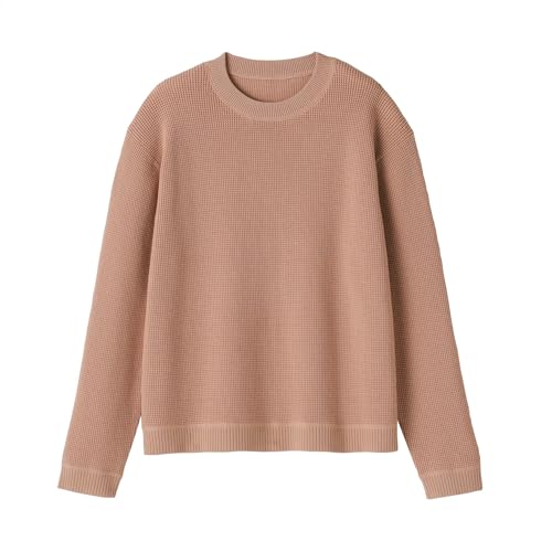 無印良品 婦人 洗えるワッフル編みクルーネックセーター レディース BA1Q3A5S ピンク 婦人L 無印良品 婦人 洗えるワッフル編みクルーネックセーター レディース BA1Q3A5S ピンク 婦人L