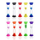 aninako 砂時計 10個セット 砂時計タイマー カラフル 時間計測 勉強 料理 10秒 15秒 20秒 30秒 1分 2分 3分 4分 5分 10分
