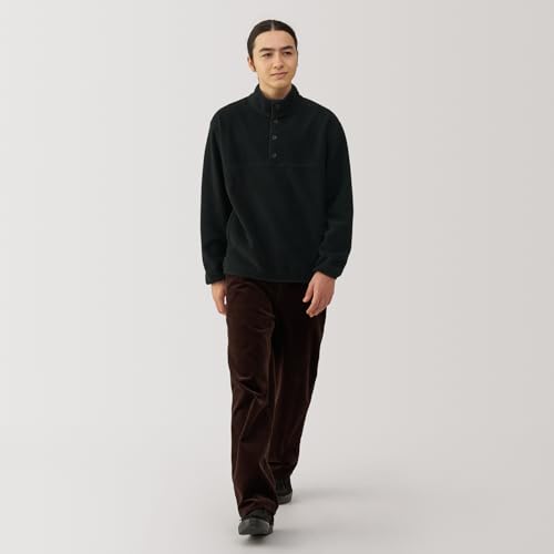 無印良品 紳士 素材に還るフリースプルオーバー メンズ AB1NEA4A 黒 紳士M