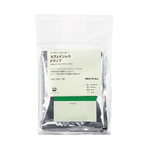 無印良品 オーガニックコーヒー カフェインレス ドリップ 70g(10g×7袋) VBA70A3Aのサムネイル