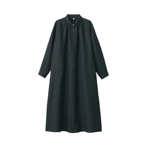 無印良品 婦人 リネン 洗いざらし長袖シャツワンピース レディース BC2IFA4S 黒 婦人S 無印良品 婦人 リネン 洗いざらし長袖シャツワンピース レディース BC2IFA4S 黒 婦人S