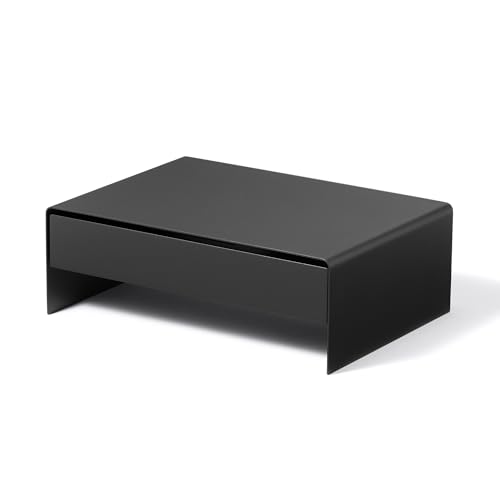 無印良品 スチールモニタースタンド 引出付・ダークグレー ・約幅320×奥行230×高さ110mm 83767143のサムネイル