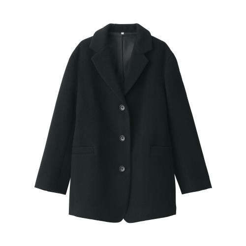 無印良品 婦人 再生ウール混ジャケットコート レディース BD0ZFA4A 黒 婦人XL 無印良品 婦人 再生ウール混ジャケットコート レディース BD0ZFA4A 黒 婦人XL