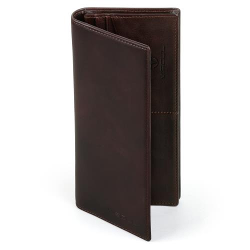 [VISOUL] 長財布 メンズ 札入れ スキミング防止 カーボンレザー 財布 長財布 icカード収納 ながざいふメンズ小銭入れなし 2つ折り長財布 メンズ 本革 大容量 超薄型 ふたつ折り 財布 本革レザー メンズ 長財布 チョコレート