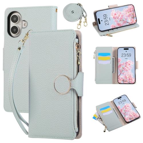 Rosbtib 用の iPhone 17 ケース 手帳型 いphone17 ケース 手帳型 ショルダー 財布型カバー アイフォン17 ケースおしゃれ ファスナー型 小銭入れ カード収納 あいふおん17ケースカバー 手首/肩掛けストラップ付 マグネット式 スタンド機能 アイホン17 カバー 可愛い シンプル