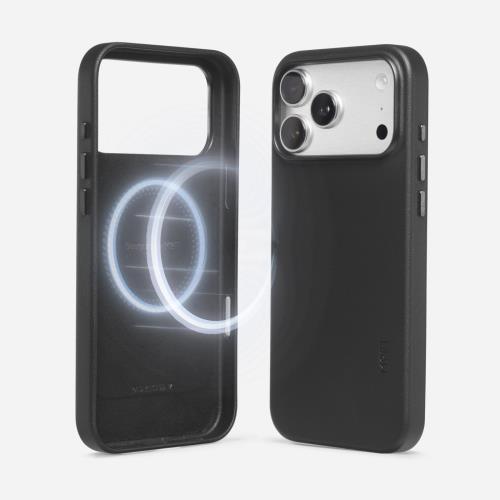 MOFT日本国内正規 MOVAS レザーケース MagSafe対応 ミニマルスタイル 環境に優しい 高耐久 高反発ボタン 全面保護 薄型軽量 （ジェットブラック、iPhone 17ProMax用）