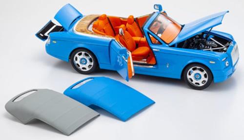 京商オリジナル 1/18 ロールス・ロイス ファントム ドロップヘッド クーペ ライトブルー 完成品