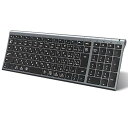 iClever キーボード Bluetooth ワイヤレス キーボード 無線 日本語JIS配列 3台同時接続可能 テンキー付き フルサイズ 超薄型 キーボード 静音設計 Type-C充電式 コンパクト パソコン用 ラップトップ PC iPad スマホ用 Windows Mac iOS Android対応 IC-BK22 グレーブラック