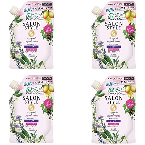 まとめ買いKOSE コーセーSALON STYLE(サロンスタイル) ノンシリコンシャンプー (リッチモイスチュア) 詰め替え 360ml (4個)