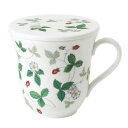 正規輸入品 ウェッジウッド(Wedgwood) ワイルドストロベリー カジュアル 蓋付き マグカップ 結婚祝い プレゼント 40033825