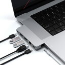 Satechi USB-C Proハブ ミニ 6-in-2 (シルバー) USB4 USB-A/Cデータ イーサネット 音声ジャック (MacBookPro Air M1 M2 M3対応)