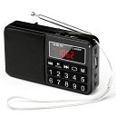 Gemean J-429SW ポータブル USB ラジオ ポケット 充電式 携帯 対応 ワイド FM AM (MW) 短波 by Gemean(L-238SW) (真っ黒)