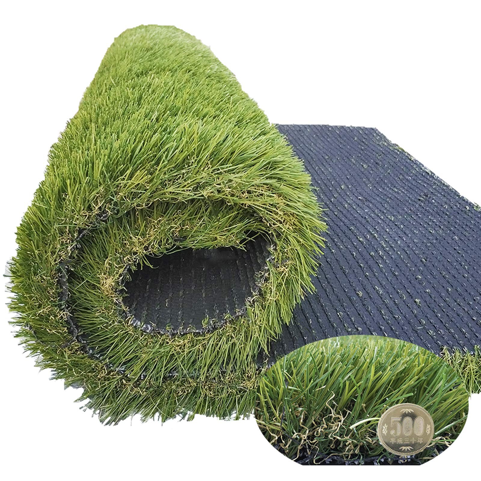 人工芝 芝生マット ベランダ ガーデン ペット用 芝丈45mm SGS認証 密度2倍 高耐久4層構造 リアル 天然芝質感の3種MIX葉 防草 水はけ可 0.4m 0.8m