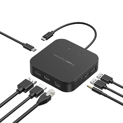 Belkin CONNECT Thunderbolt 3 Dock Core 7 in 1ドッキングステーション Macbook Pro / Macbook Air / iPad Pro / iMac / Windows 10対応 4Kデュアルディスプレイ対応 最大5K/60Hz DisplayPort1.4/HDMI2.0 USB-C PD 60W出力 1Gbpsイーサネット 2年保証 F4U110bt