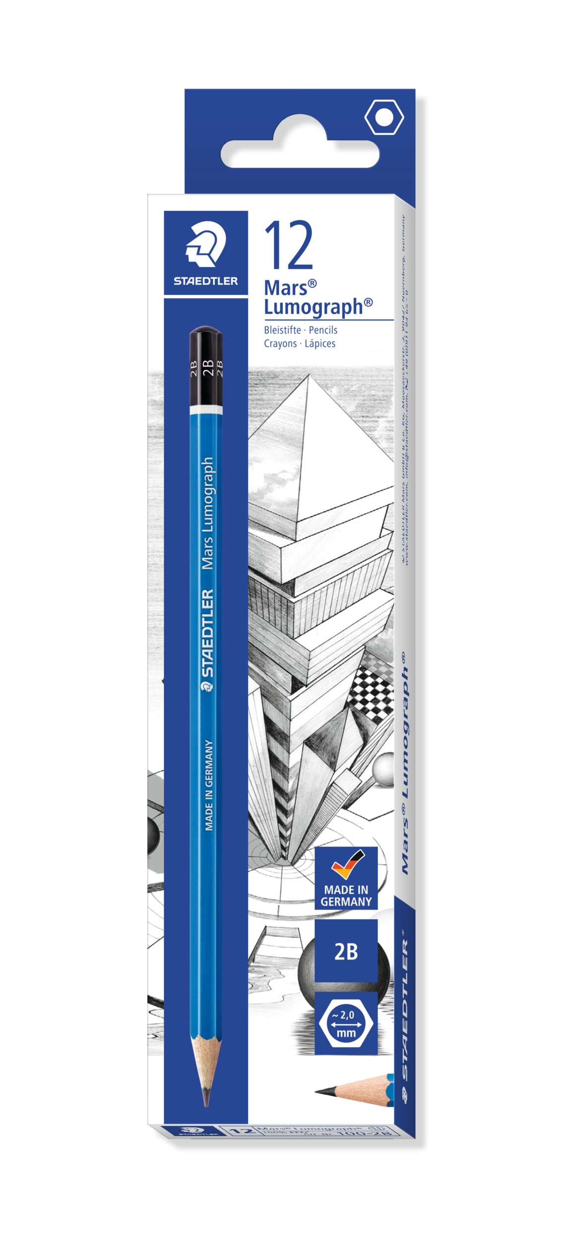 ステッドラー(STAEDTLER) 鉛筆 2B マルス ルモグラフ 筆記 デッサン 12本 100-2B*12のサムネイル