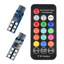 Futwod ポジションランプ T10 LED RGB RFリモコン スモール球 ライセンスランプ ナンバー灯 クリアランスランプ ルームランプ 車 バイク 汎用 T10 W5W LEDバルブ ウェッジ球 ポジション ライト ランプ 12V 車用 白 青 赤 黄色 ホワイト ブルー アンバー パープル レッド グリ(2)