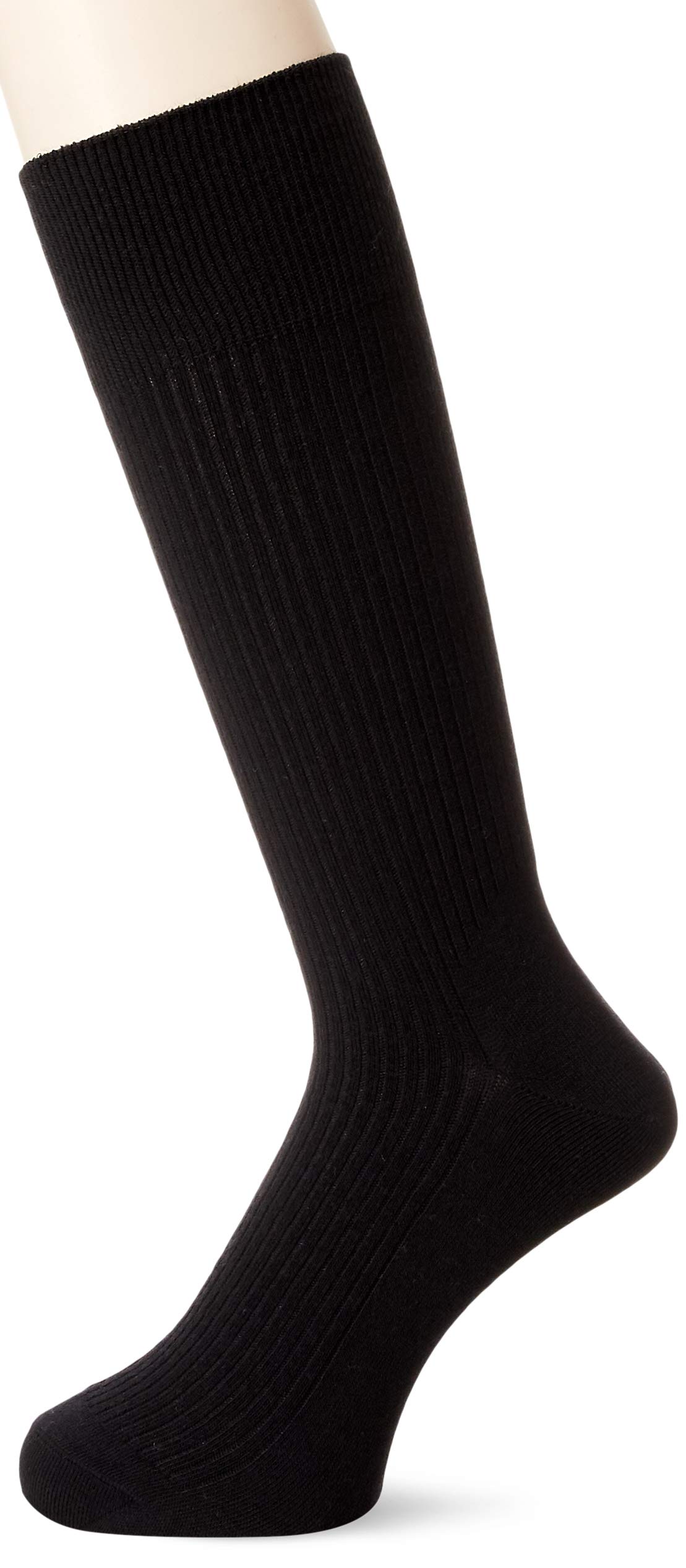 [okamoto(オカモト)]24時間におわない SUPER SOX(スーパーソックス) 1足組 リブ柄 クルーソックス 特大寸 28~30cm メンズ ブラック 日本 28-30cm (日本サイズL相当)