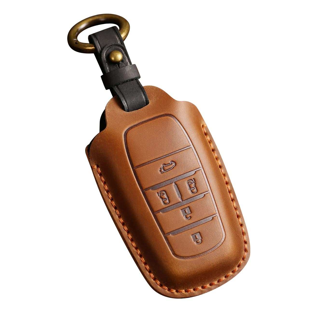 [YANMW] 新型 ヴォクシー ノア 90 系 キーケース レザー キーホルダー 本革キーホル (ブラウン)