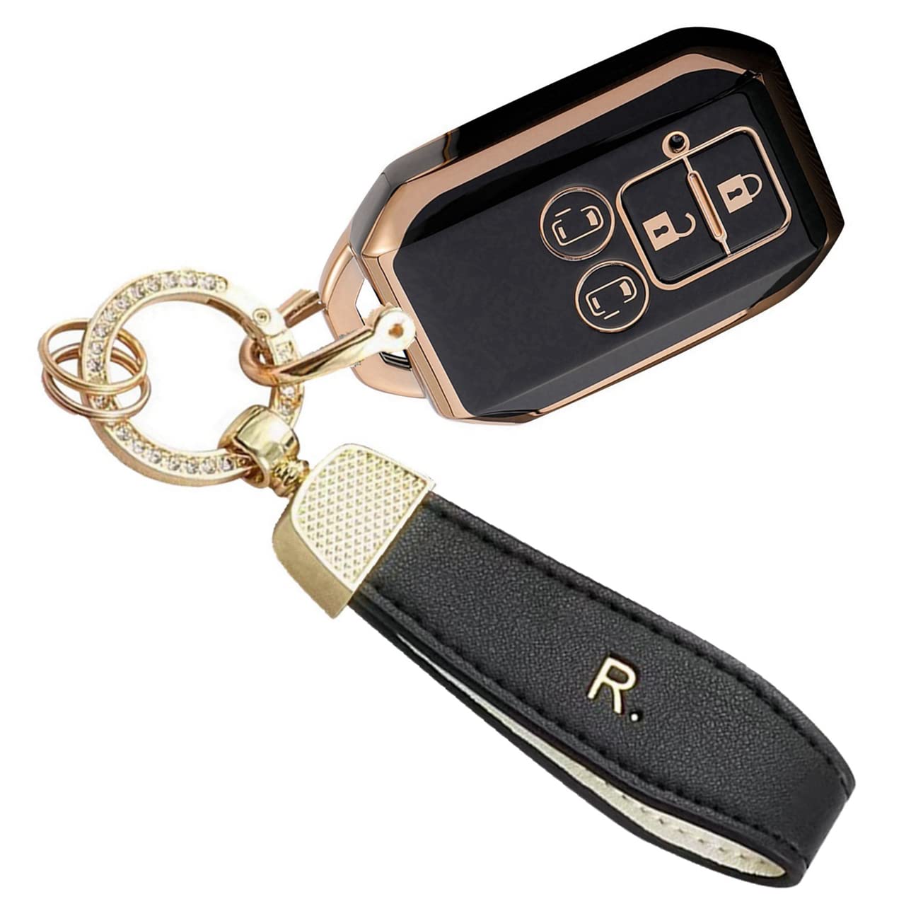 [YANMW] 新型ハスラーキーケース適合スズキ スマートキーケース スベーシアキーカバー ワゴン スイフト ハイブリットクロスビー キーホ..