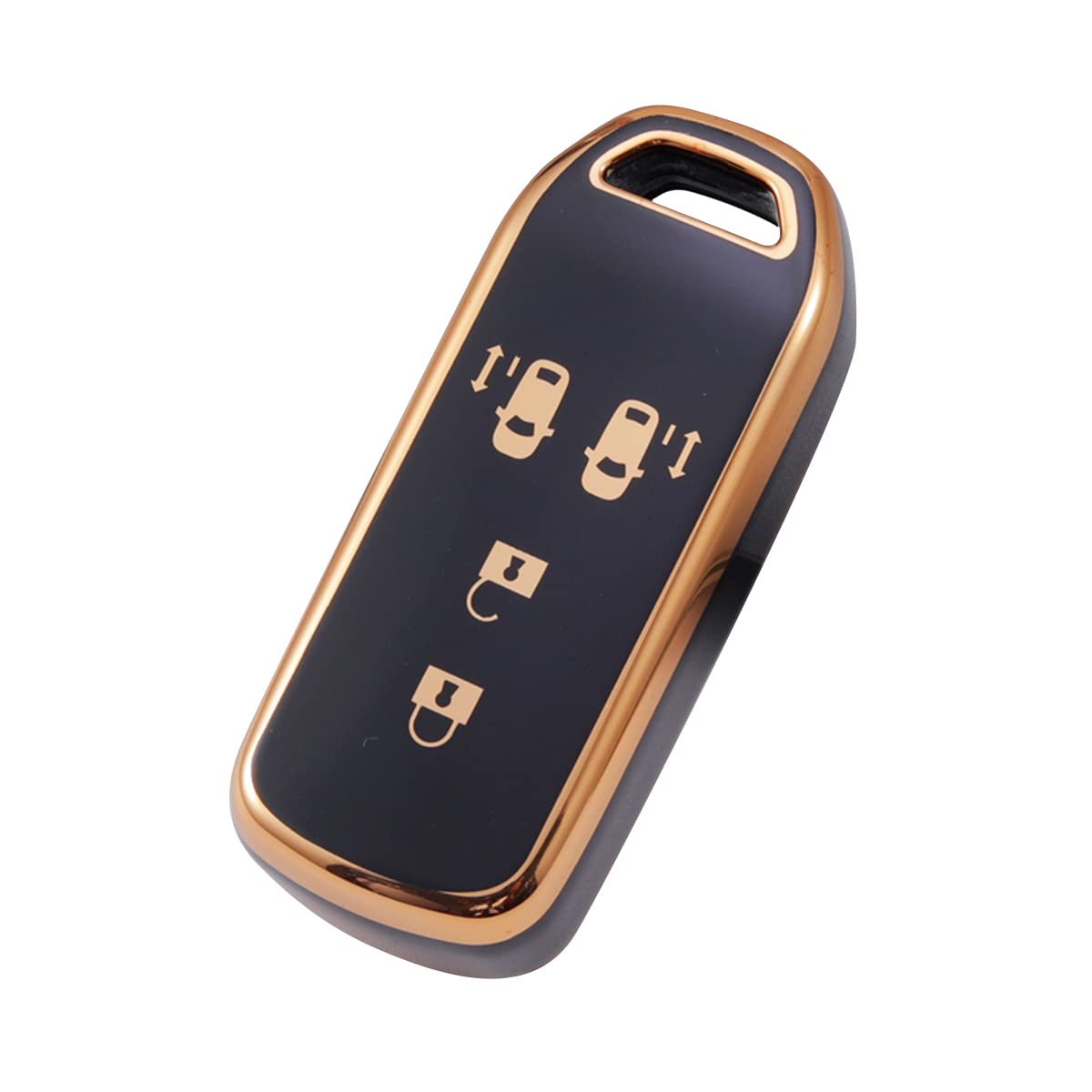 [YANMW] N-BOXキーケース適合ホンダ N-BOXキーカバー N-ONE N-WGN N-ワゴンNBOXカスタム N-VAN JF1 JF2 JF3 JF4 スマートキーケースキーホルダー 4ボタン (ブラック)