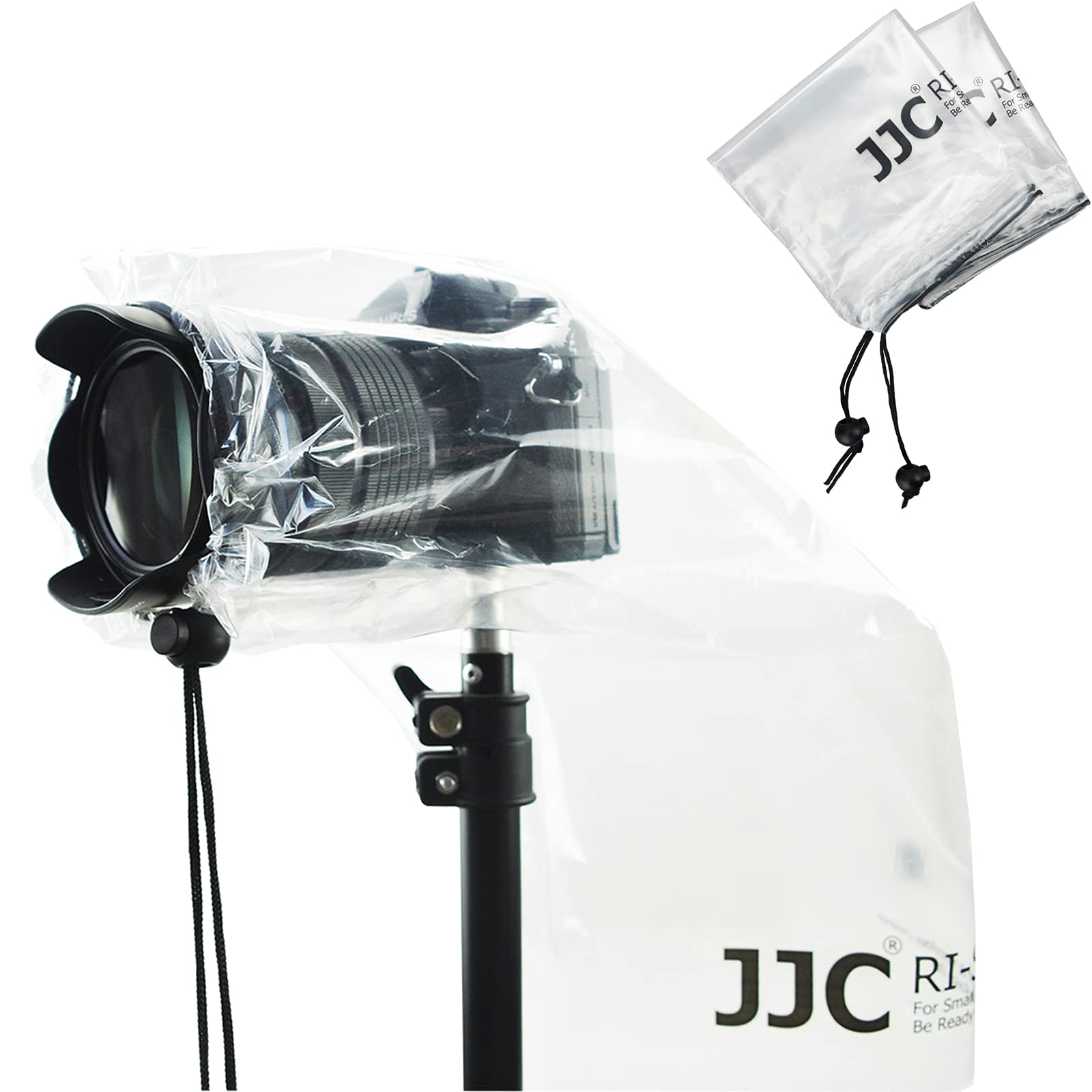JJC 2枚入 一眼レフ用 完全透明 レインカバー レインコート レンズ + カメラ 長さ≤28cm 対応 Sony A660..