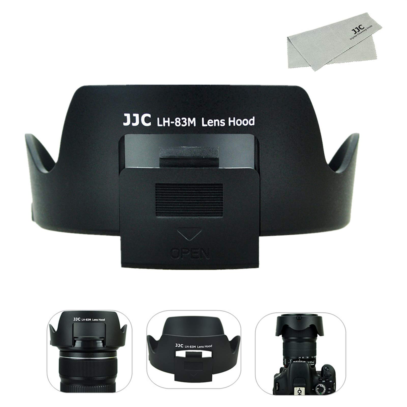 JJC 可逆式 レンズフード Canon EF 24-105mm F3.5-5.6 IS STM EF 24-105mm F4L IS II USM レンズ 用 フィルター調整可能 EW-83M 互換