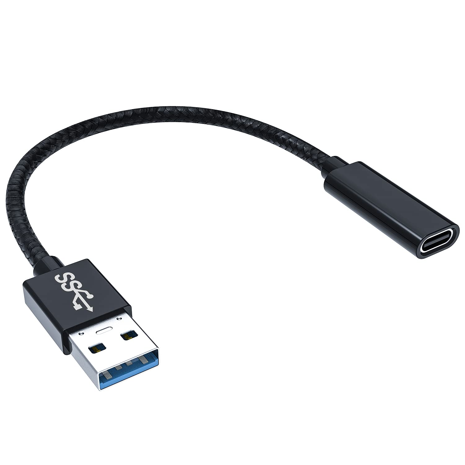 USB 3.1オス Type C メス 変換ケーブル USB タイプC変換アダプタ オスメスコード 最大10Gbps高速データ転送 3A急速充電 wuernine ナイロン編み 高耐久 Surface PRO LTE Windows10 Ipad Pro Mac Book Proなど対応 10cm