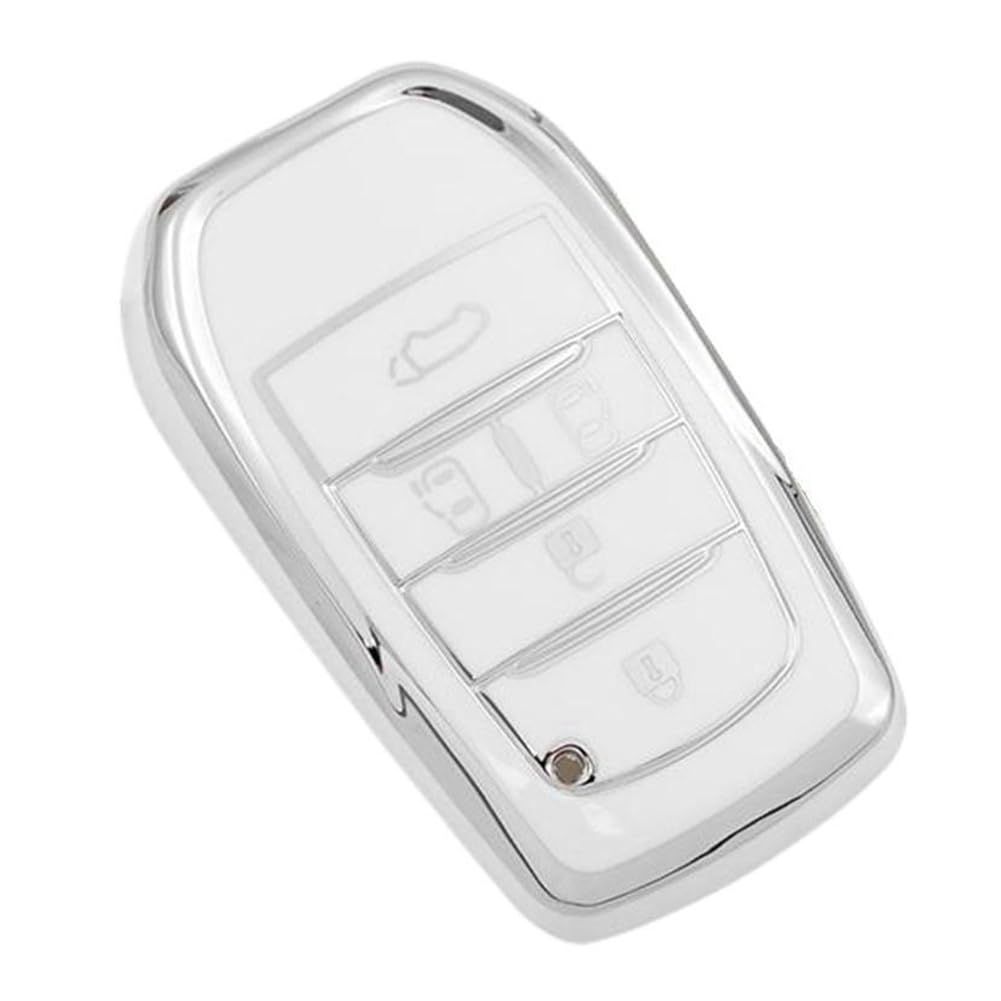 新型 ヴォクシー 90 系 キーケース 適合トヨタ ノア 90 系スマートキー NOAH VOXY シエンタキーカバー (シルバーホワイト, 5ボタン)