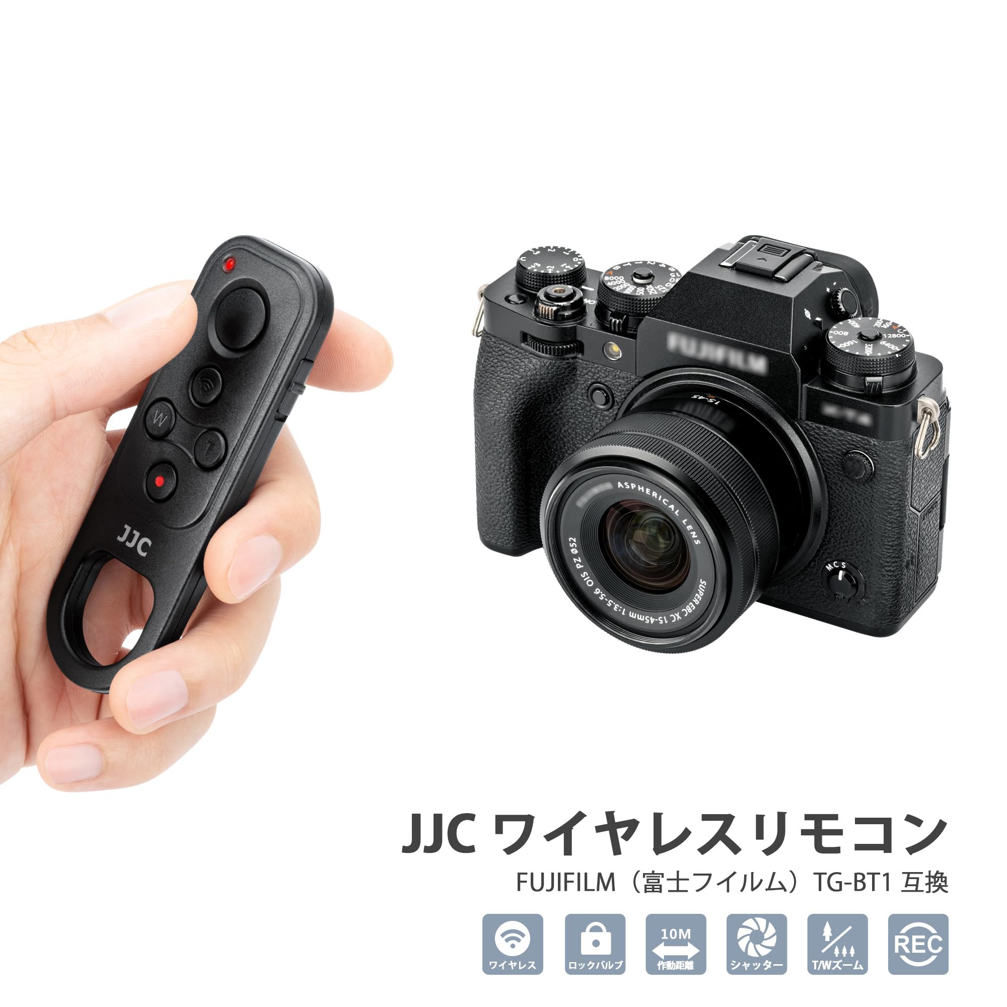 JJC カメラ用リモコン 富士フイルム TG-BT1 互換 ワイヤレス リモコン ワイヤレスリモートコントローラー FUJIFILM X100VI X-S20 X-H2S X-H2 X-T5 X-T4 X-T3 X-T30II X-T30 X-S10 など 対応 カメラシャッターリモコン シャッターレリーズ