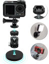 JJC カメラ磁気スタンド セット スタンド + 雲台 + Goproホルダー + コールドシューマウント マグネットベース 1/4-20ネジ 付き 自由雲台 360°回転可能 超強い磁気 アルミ合金 Gopro Hero アクションカメラ オリンパス tough tg-7 tg-6 Insta360 DJI Osmo LED マイク など適