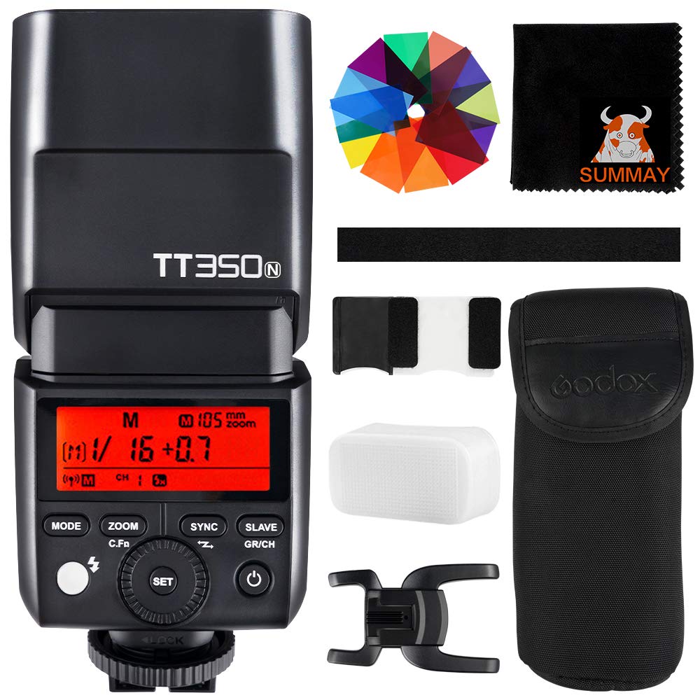 GODOX TT350N ニコン用 クリップオンストロボ TTL ハイスピードシンクロ1/8000s GN36 D800 D700 D7100 D5200 D5100 D5000 D300 D300DNikon一眼レフカメラ対応 ミニカメラフラッシュライト [並…