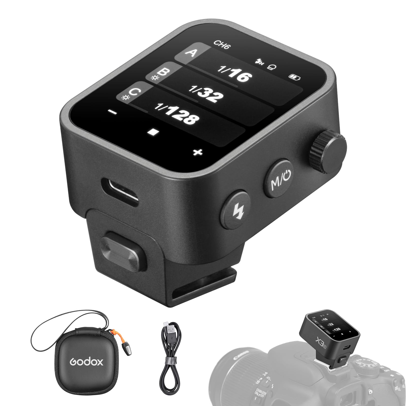 Godox X3-C 磻쥹եåȥꥬ OLEDå꡼ ż USB-C åեåȥۥåȥ塼 Godox 2.4G X 磻쥹ƥ¢ 1/8000s HSS TTL TCM ǽ Ŭޡդ ΥEOS